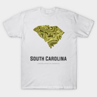 South Carolina state map abstract golden green T-Shirt